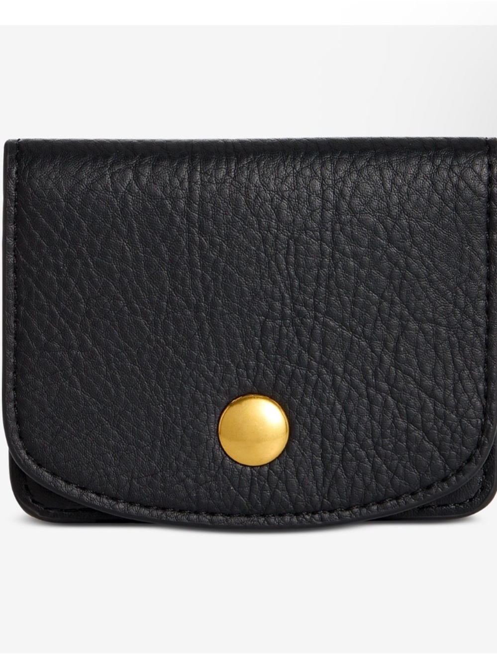 Style & Co. Black Pebbled Card & Key Pouch with Gold Snap